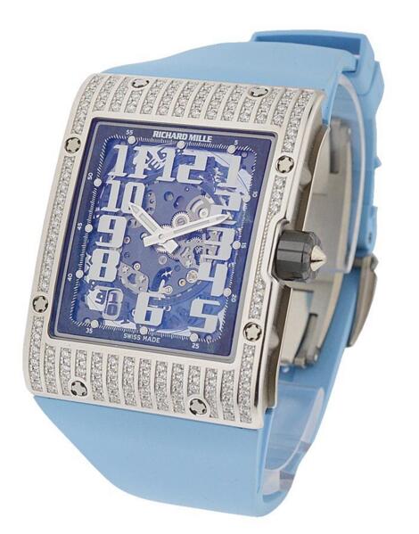 Review Richard Mille RM 016 White Gold RM016WGFull_blue watch for sale